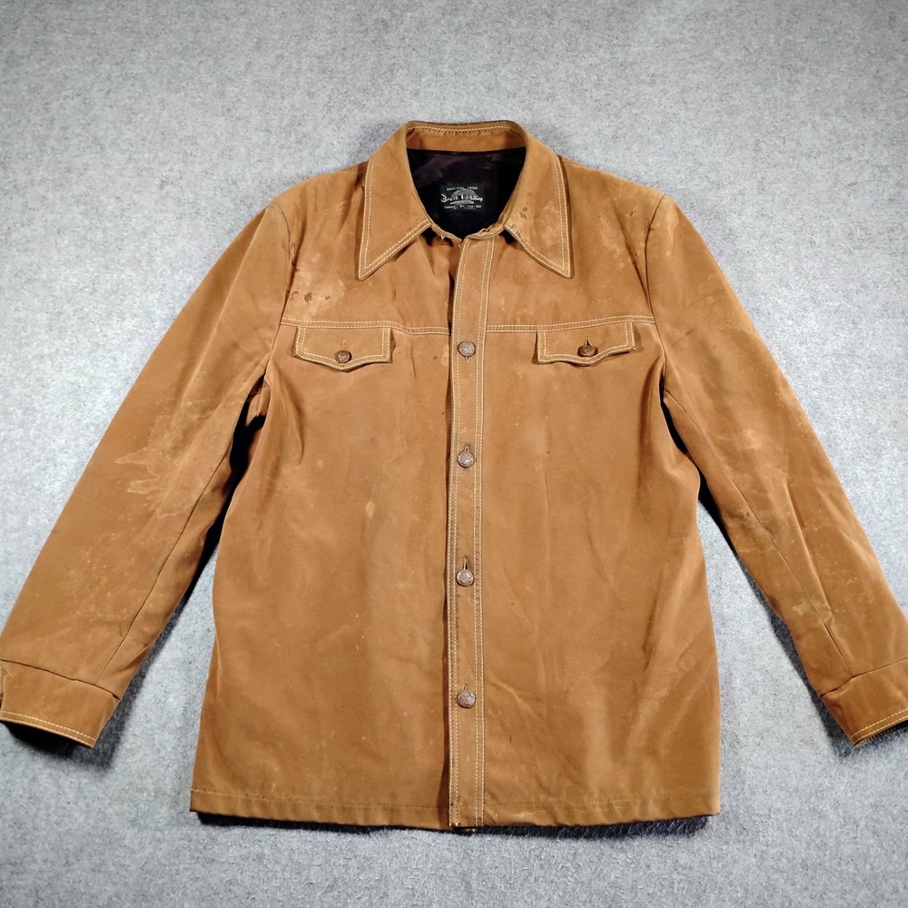 Vintage Brad Whitney Carmel Jacket XL Mens‎ Brown Suede Leather Western Flaw